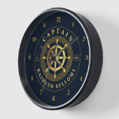 Horloge Roue de navire en or (Angle)