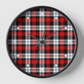 Horloge Rouge Blanc Noir Buffalo Check Plaid Motif (Recto)