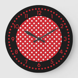 Horloge rouge, blanche, et noire w/Numbers de