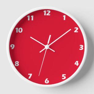 Horloge Rouge Cadmium Couleur Uni