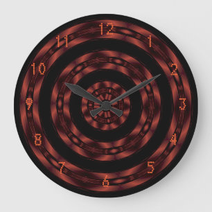 Horloge rouge Chrome Spirale Mur