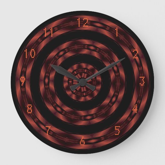 Horloge rouge Chrome Spirale Mur (Recto)