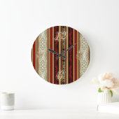 Horloge rouge Damas et Mur or (Maison)