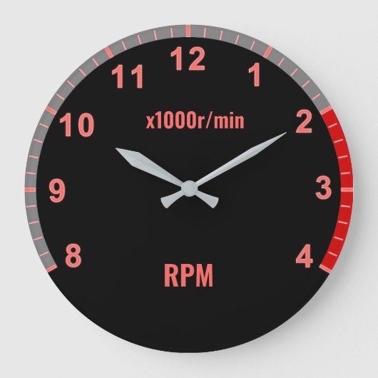 Horloge rouge du tachomètre pour garage mécanique (Recto)