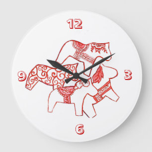 Horloge rouge et blanche