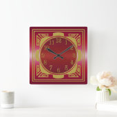 Horloge rouge et or (Maison)