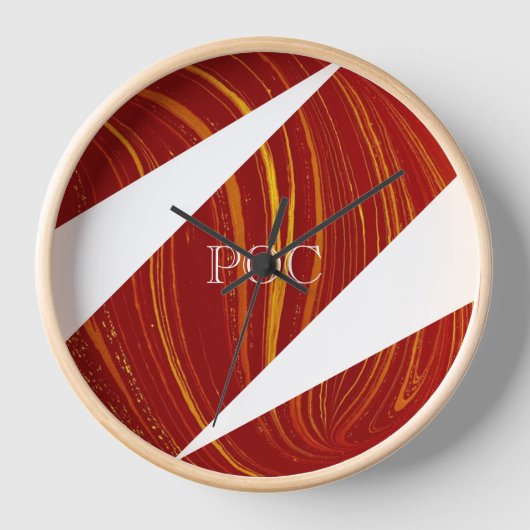 Horloge Rouge Jaune Blanc Abstrait (Recto)