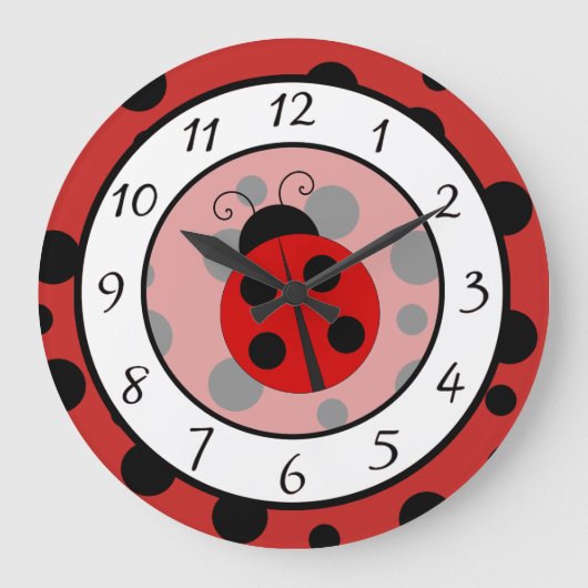 Horloge rouge mignonne de coccinelle (Recto)