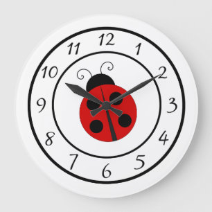 Horloge rouge mignonne de coccinelle