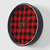 Horloge Rouge noir bison bûcheron à bille à bille chèque M (Angle)
