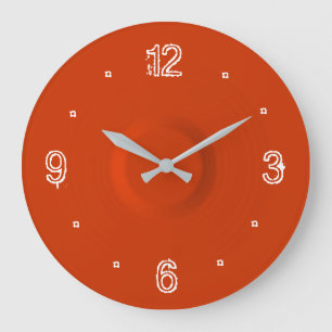Horloge rouge simple avec chiffres blancs >Horloge
