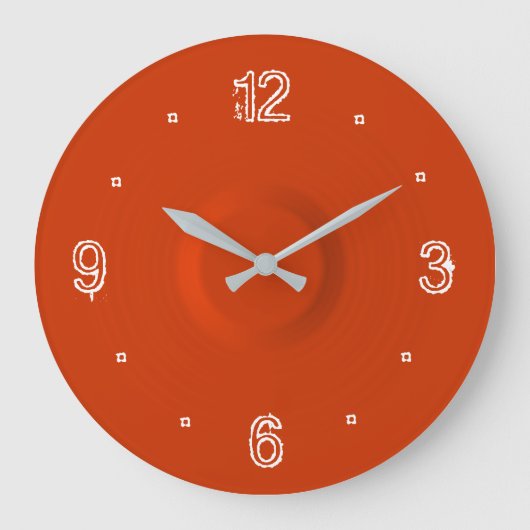 Horloge rouge simple avec chiffres blancs >Horloge (Recto)