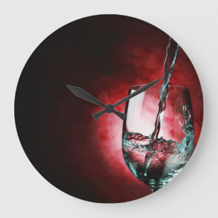 horloge rouge verre