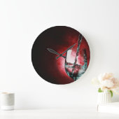 horloge rouge verre (Maison)