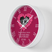 Horloge Ruby mariage anniversaire photo coeur personnalisé (Angle)