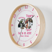 Horloge Ruby Red 40th Mariage Anniversary 11 Photo Collage (Angle)