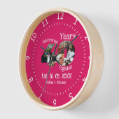 Horloge Ruby Red 40th Mariage Anniversary 11 Photo Collage (Angle)