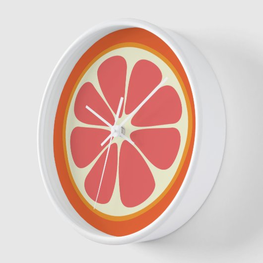Horloge Ruby Red Grapefruit Citrus Fruit Slice Cuisine (Angle)