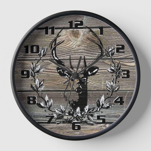 Horloge Rustic Deer Laurel leaves (Recto)