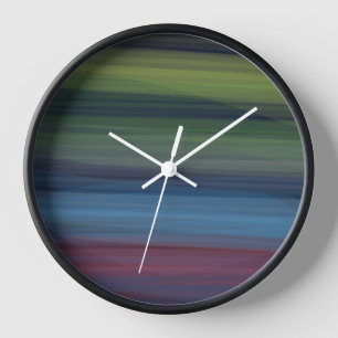 Horloge Rustique Élégant Multicolore Sarcelle Bois