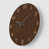 Horloge rustique en bois foncé (Angle)