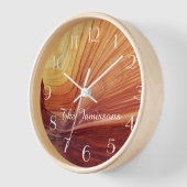 Horloge Rustique, Nom, Southwest Abstrait Round (Angle)