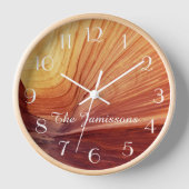 Horloge Rustique, Nom, Southwest Abstrait Round (Recto)