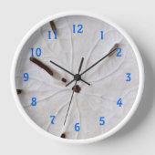 Horloge Sable Dollar Plage Côtière Blanc Grey tendance Cut (Recto)