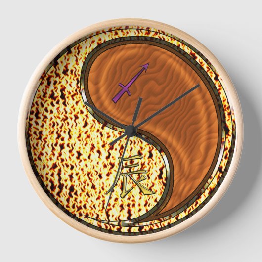 Horloge Sagittaire & Dragon de Bois (Recto)