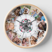 Horloge Saison Noël Snowman Multi Photo Collage (Recto)