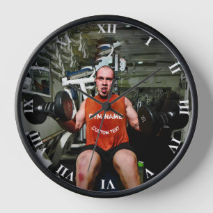 Horloge Salle De Fitness Du Propriétaire Avec Votre Nom De