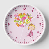 Horloge Sally pense aux fleurs (Recto)