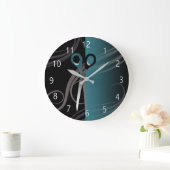 horloge salon de coiffure bleu élégant (Maison)
