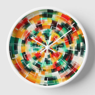 Horloge S'AMUSER ! Motif Abstrait multicolore
