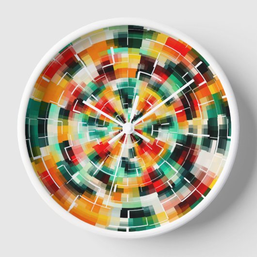 Horloge S'AMUSER ! Motif Abstrait multicolore (Recto)