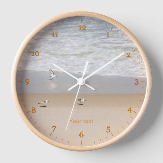 Horloge Sandpipers dans la plage tropicale ensoleillée (Recto)