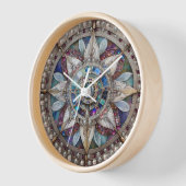 Horloge Saphirs roses et bleus Diamants Perles Mandala (Angle)