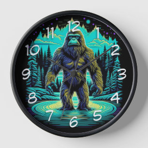 Horloge Sasquatch dans les bois Ai Art