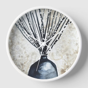 Horloge Saule dans l'aquarelle du vase