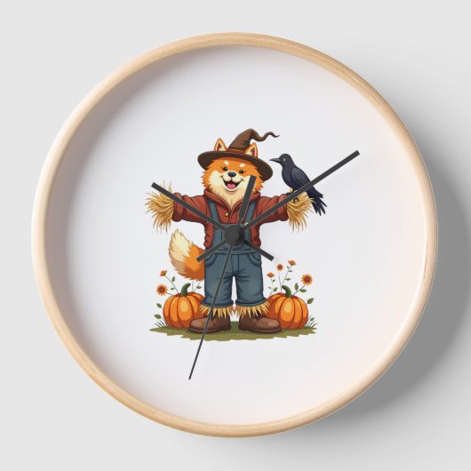 Horloge Scarecrow Samoyé Dog (Recto)