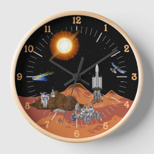 Horloge Scène Mars Sci-Fi