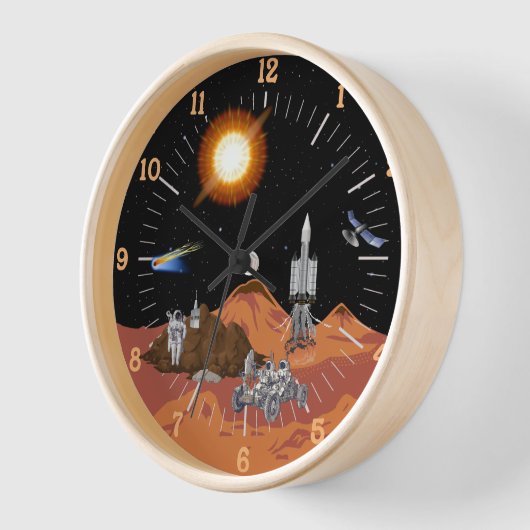Horloge Scène Mars Sci-Fi (Angle)