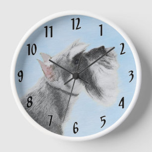 Horloge Schnauzer (Géant, Standard) Peinture - Art Canin