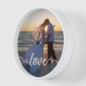 Horloge Script d'amour manuscrit Sunset Beach Mariage Phot (Angle)