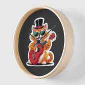 Horloge Serenade de chat Ukulele (Angle)