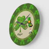 Horloge Shamrock Leprechaun (Angle)