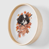 Horloge Shih Tzu Fall Dog Automne quitte Thanksgiving Copi (Angle)