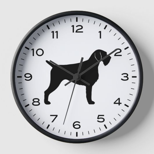 Horloge Silhouette À poils durs allemande Pointer Dog (Recto)