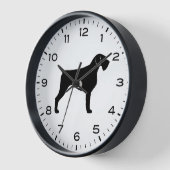 Horloge Silhouette À poils durs allemande Pointer Dog (Angle)