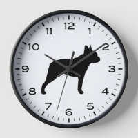 Silhouette de Boston Terrier avec chiffres et minu